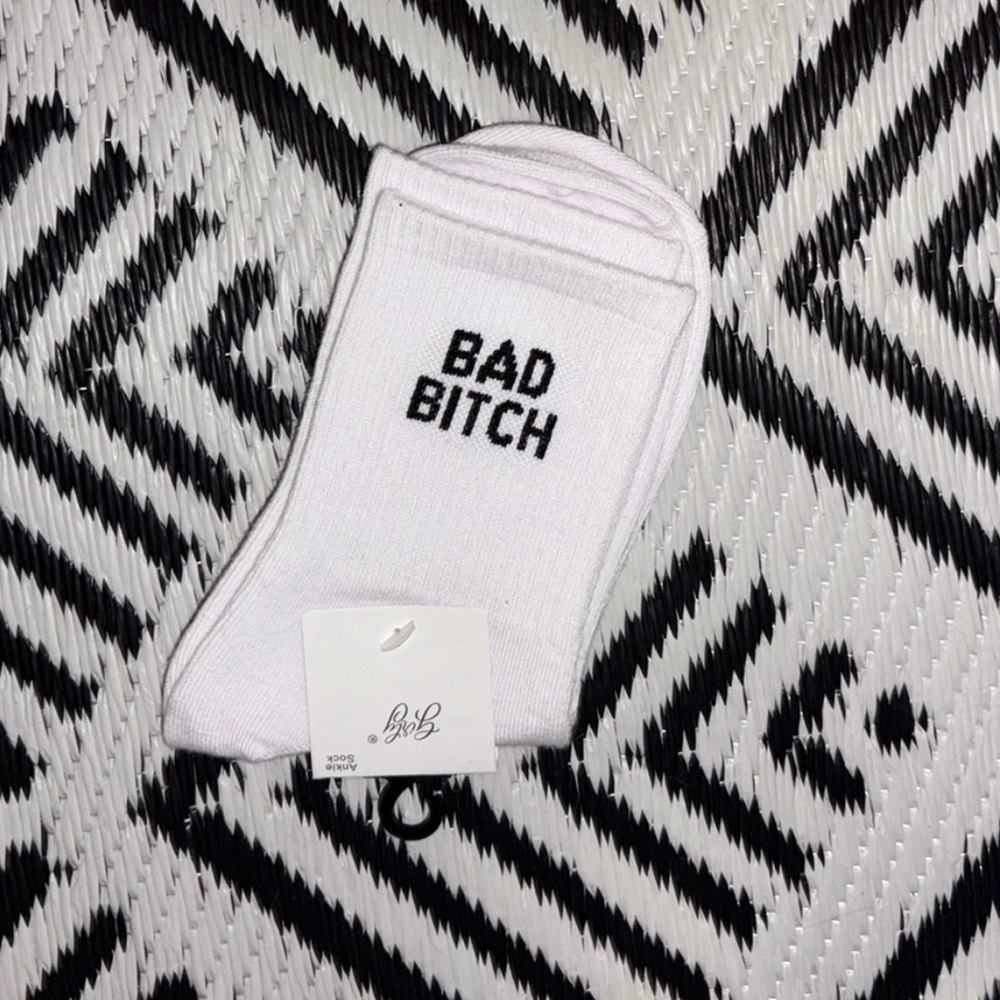 White BAD B***ch Socks